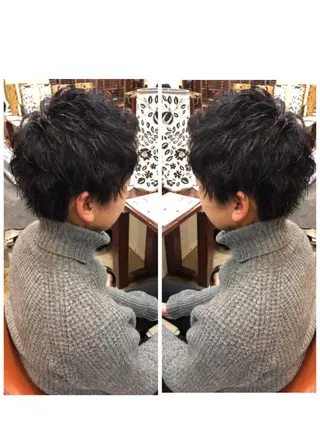 ショート パーマ メンズ 品田 真里のヘアスタイル