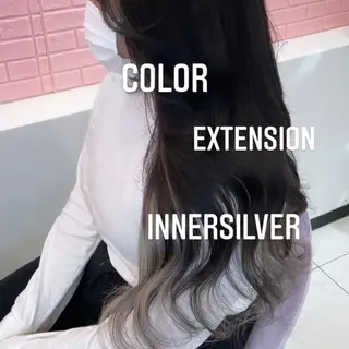 ロング カラー エクステ🩵ブリーチ 韓国ヘア🩵KAEのヘアスタイル