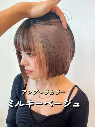 ショート カラー レイヤー似合わせ 透明感カラーりきやのヘアスタイル