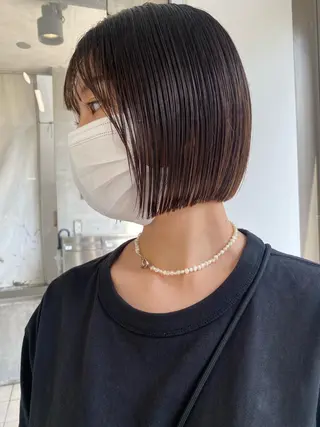 ショート カラー センターパート/ 暖色カラーayuのヘアスタイル