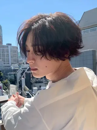 ショート パーマ メンズ ヤリタ カケルのヘアスタイル