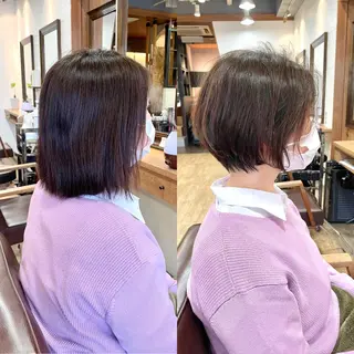 ショート カラー ショート/ボブ/ メンズ/縮毛矯正のヘアスタイル