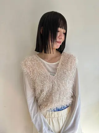 ミディアム カラー 竹中 彩音のヘアスタイル