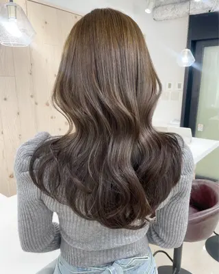 ロング カラー 新宿/韓国ヘア/ 髪質改善ストレートのヘアスタイル
