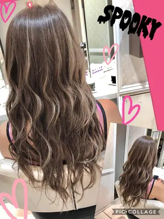 ロング カラー 永島 桜のヘアスタイル