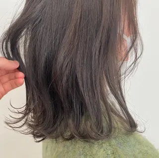 セミロング 酸性ストレート/ブリ ーチなしWカラー河本のヘアスタイル