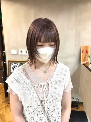 ショート カラー ヘアアレンジ ena/ブリーチなし 透明感・レイヤー🎀のヘアスタイル