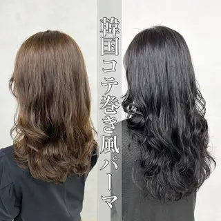 ロング カラー パーマ ヘアアレンジ 💎ハイライトカラー /髪質改善カラー💎のヘアスタイル
