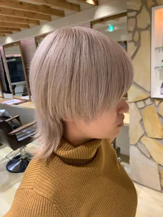 ミディアム 渋谷ハイトーン/ デザインカラー阿部のヘアスタイル