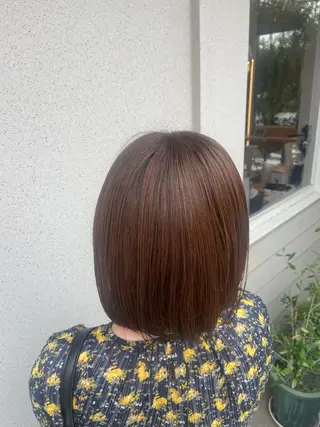 ミディアム カラー 🎀艶カラー/ 縮毛矯正🤍ミイナのヘアスタイル