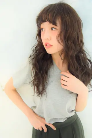 ロング カラー パーマ ヘアアレンジ メンズ キッズ ネイル マツエク・マツパ EnBlesS西宮 マンツーマン神道有基のヘアスタイル