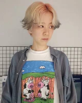 ショート ハイトーン/ブリーチ /デザインカラーのヘアスタイル