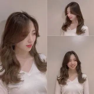セミロング パーソナルカラー lapiax阿部のヘアスタイル