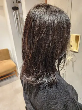 ミディアム カラー パーマ 井川和哉 ハイトーン／透明感のヘアスタイル