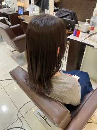 ミディアム カラー 🤎韓国ヘア ベージュ まゆか🤎のヘアスタイル