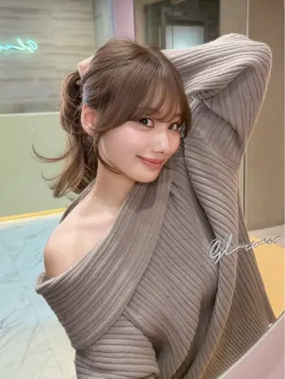 セミロング 韓国レイヤー ☁️🫧森ハリス誠一のヘアスタイル