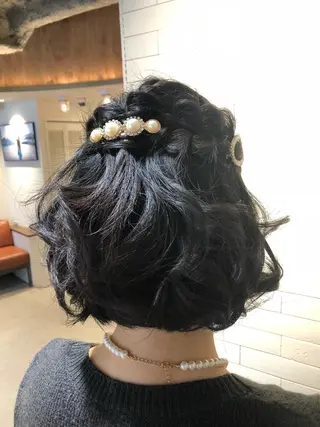 ミディアム ヘアアレンジ レイヤー×ヘッドスパ *保田遥*のヘアスタイル