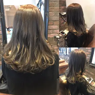 ミディアム セミロング ロング カラー ヘアアレンジ 松尾謙佑【ハイライト LEDエクステ】のヘアスタイル