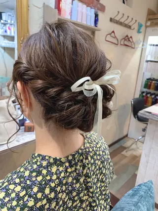 ミディアム ヘアアレンジ 林 友美のヘアスタイル