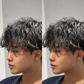 パーマ メンズ ulus kobe 藤枝大地のヘアスタイル