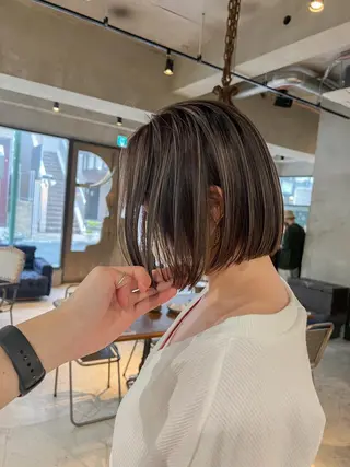 セミロング カラー 海外デザイン🇺🇸 石渡諒太のヘアスタイル