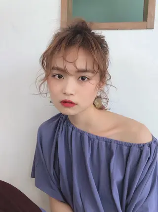 ミディアム カラー LOOP hairのヘアスタイル