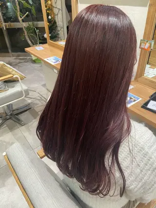ロング カラー ハラダ ヒナミのヘアスタイル