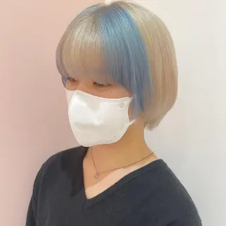 ショート カラー レイヤー/ウルフ/ ハイトーンchimiのヘアスタイル