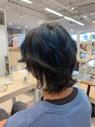 カラー パーマ メンズ ニュアンスパーマ/ フェザー/マッシュのヘアスタイル