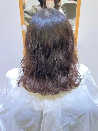 ミディアム パーマ 🌙コテ巻き風パーマ 🌙菜月のヘアスタイル