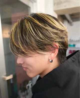 ショート カラー パーマ メンズ キッズ 栄💗レイヤーカット |パーマ|haruのヘアスタイル