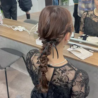 ロング ヘアアレンジ JUNSHIN🦋 ヘアセット／カラーのヘアスタイル