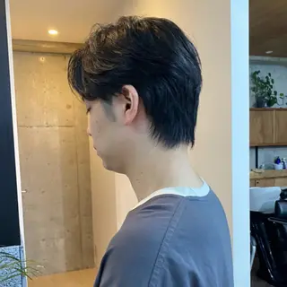 ショート メンズ センターパート/ニ ュアンスパーマのヘアスタイル