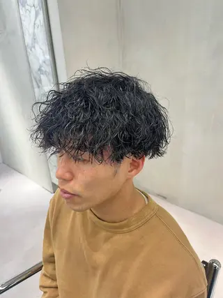 パーマ メンズ ⚡メンズパーマフ ェードカットTomyのヘアスタイル