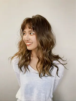 ロング カラー ヘアアレンジ 松井那津子 /ハイライトブリーチのヘアスタイル