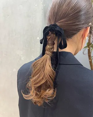 ロング ヘアアレンジ 谷町/Le'a /竹原しおなのヘアスタイル