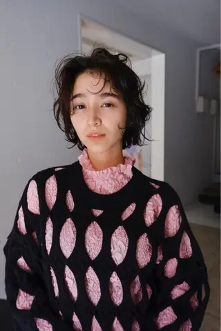 ショート カラー パーマ 竹下 浩一のヘアスタイル