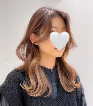ロング カラー ✨まとまるボブ/ 切りっぱなし/ユキナのヘアスタイル