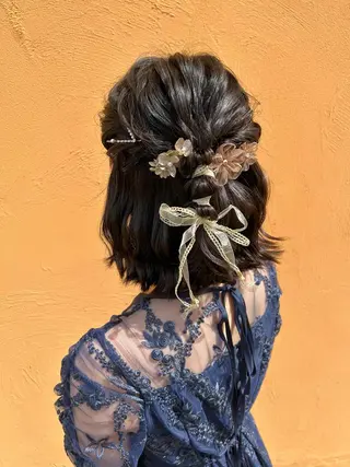 ミディアム ヘアアレンジ タニモト ユイのヘアスタイル