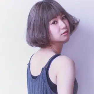 ショート カラー 薬院:今泉/上川美幸 ボブ/顔周りレイヤーのヘアスタイル