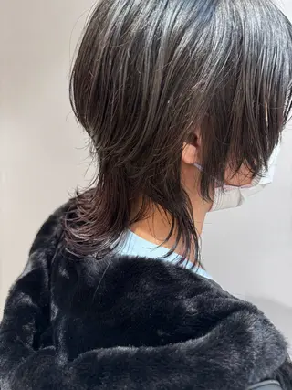 ミディアム カラー 🐺ウルフ× ハイトーン🐺MOEのヘアスタイル
