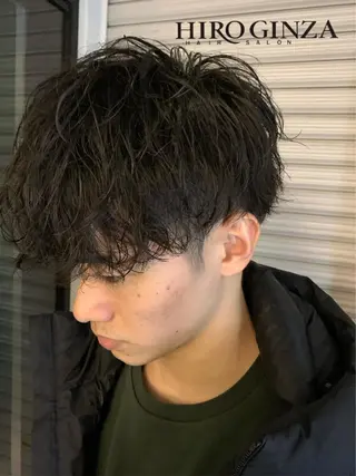ミディアム パーマ 羽木 隆徒のヘアスタイル