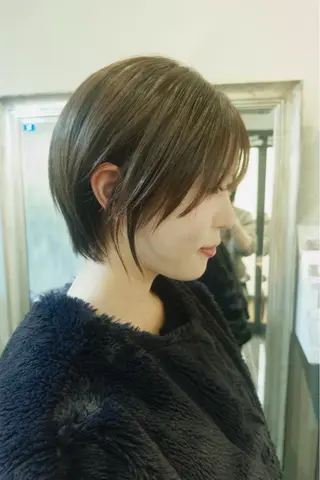 ショート ぱる/透明感カラー パーマ/カットのヘアスタイル