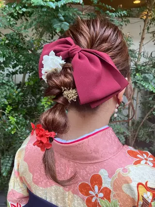 セミロング ヘアアレンジ 勝野 麻美のヘアスタイル