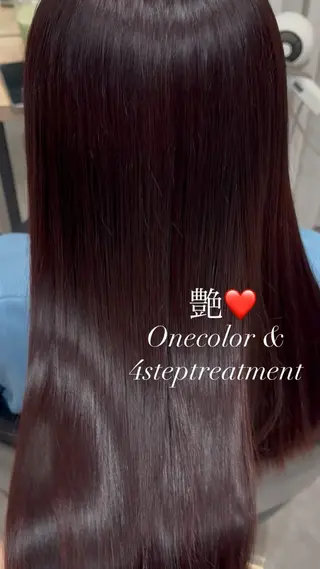 カラー 𝑲𝑨𝑯𝑶 艶カラー／盛れヘア♡のヘアスタイル