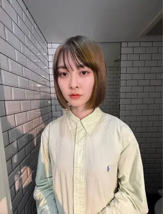 ミディアム カラー 長江 績のヘアスタイル