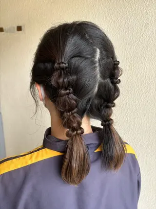 ミディアム ヘアアレンジ 森岡 紗羽のヘアスタイル