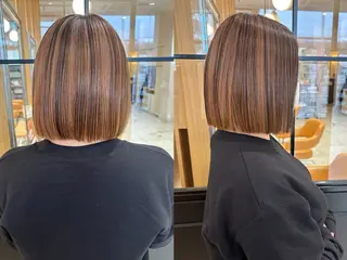 ミディアム カラー ラブーケ中川中島店 クラタチカコのヘアスタイル