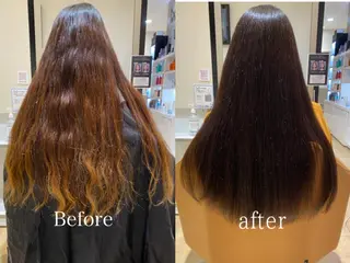 ロング カラー パーマ ヘアアレンジ メンズ キッズ ネイル マツエク・マツパ 韓国🇰🇷レイヤー カットオリーブカラーのヘアスタイル