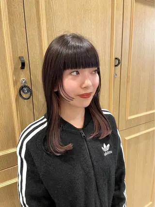 ミディアム カラー ヘアアレンジ ヘアアレンジ🪽🎀 艶カラー/天王寺のヘアスタイル